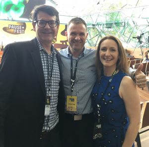 Matt and Liz Raad with President of General Assembly Scott Kirkpatrick