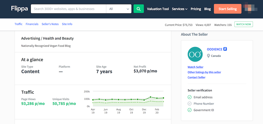 Buying a $3000 a month passive website off Flippa.com