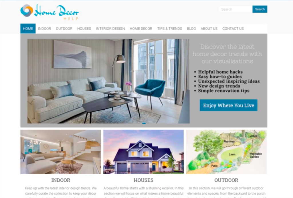 home decor website looked more trust worthy after renovation