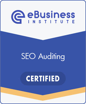 SEO Auditing Certification badge eBusiness Institute