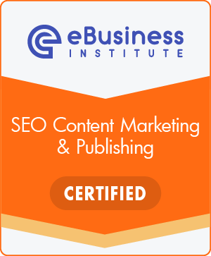 SEO Content Marketing Badge certified eBusiness Institute