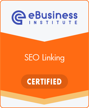 SEO linking certification badge eBusiness Institute