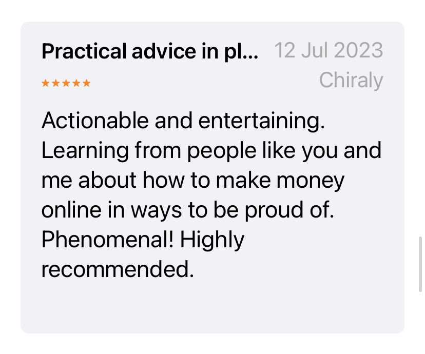 Positive review for Digital Investor Podcast with Matt Raad